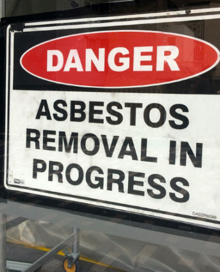 asbestos danger sign